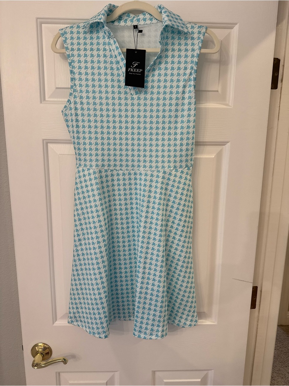 NWT FKeep Teal and White Houndstooth 
Tennis Golf Dress